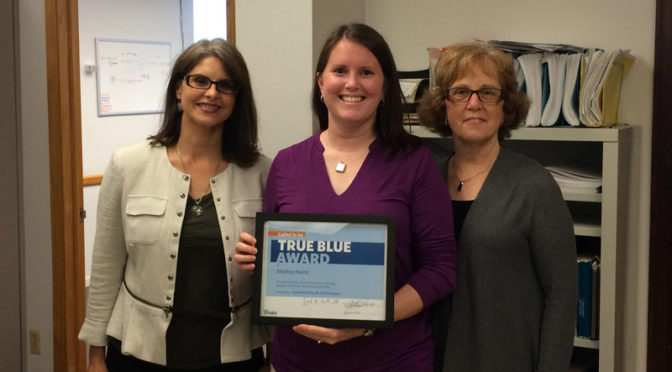 Shelley Hurst receives Called to be True Blue Award