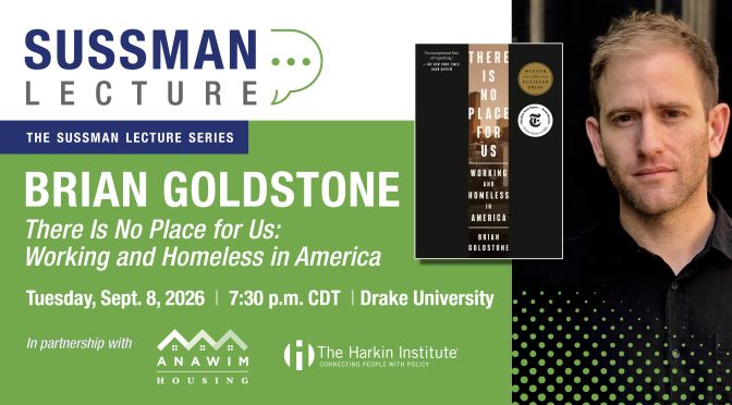 Fall Sussman Lecture Features Pulitzer Winner Brian Goldstone