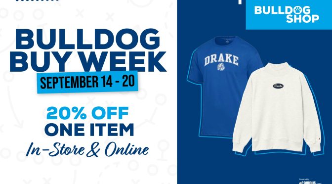 20% off for Bulldog Buy Week, Sept. 14–20